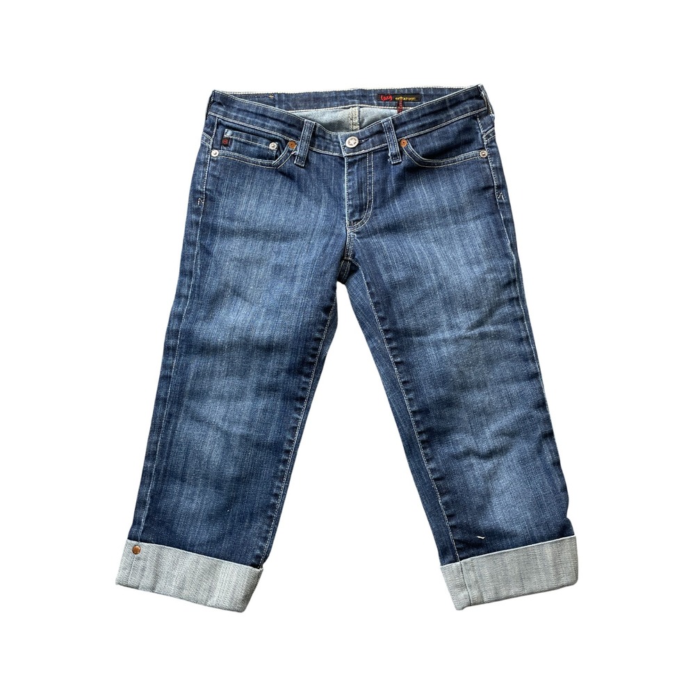 AG 27R Adriano Goldschmied Entourage Bermuda Jeans Cuffed Cropped Cotton‎ Blend